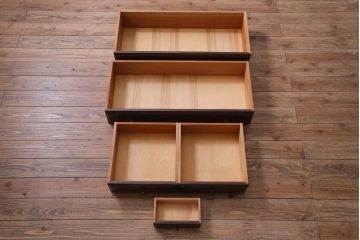中古　松本民芸家具　H型　ボールフットが特徴的なライティングビューロー(ワークデスク、在宅ワーク、在宅用、チェスト)