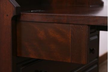 中古　松本民芸家具　H型　ボールフットが特徴的なライティングビューロー(ワークデスク、在宅ワーク、在宅用、チェスト)
