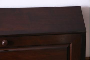 中古　松本民芸家具　H型　ボールフットが特徴的なライティングビューロー(ワークデスク、在宅ワーク、在宅用、チェスト)