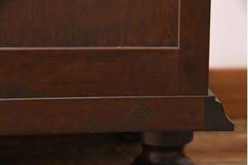 中古　松本民芸家具　H型　ボールフットが特徴的なライティングビューロー(ワークデスク、在宅ワーク、在宅用、チェスト)