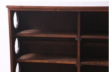 ラフジュ工房オリジナル　古建具リメイク　モールガラス　ステンドグラスがノスタルジックな雰囲気漂う戸棚(収納棚、サイドボード)