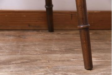 ヴィンテージ家具　イギリスビンテージ　背もたれの透かし彫りがお洒落なホイールバックチェア(板座チェア、ダイニングチェア)(1)