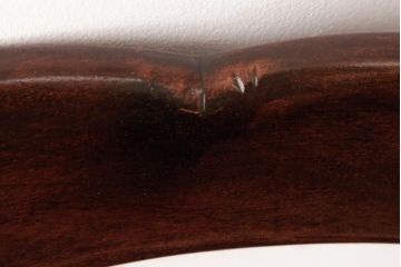 中古　九州民芸家具　赤みがかった色合いと艶が美しいダイニングチェア(板座チェア、ワークチェア)(3)