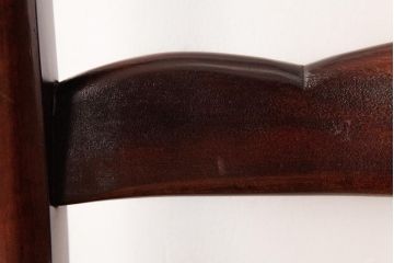 中古　九州民芸家具　赤みがかった色合いと艶が美しいダイニングチェア(板座チェア、ワークチェア)(3)