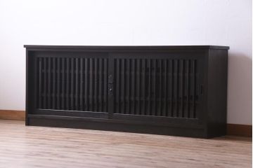 ラフジュ工房オリジナル　リメイク　アンティークの古い建具が味わい深いローボード(ガラス戸棚、収納棚)