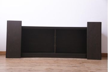 ラフジュ工房オリジナル　リメイク　アンティークの古い建具が味わい深いローボード(ガラス戸棚、収納棚)