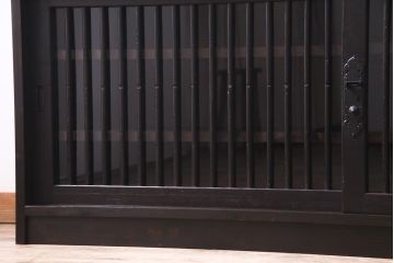ラフジュ工房オリジナル　リメイク　アンティークの古い建具が味わい深いローボード(ガラス戸棚、収納棚)