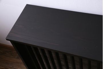 ラフジュ工房オリジナル　建具欅材　アンティークの古い建具を使ったリメイクサイドボード(ガラス戸棚、収納棚)