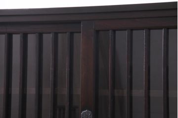ラフジュ工房オリジナル　建具欅材　アンティークの古い建具を使ったリメイクサイドボード(ガラス戸棚、収納棚)