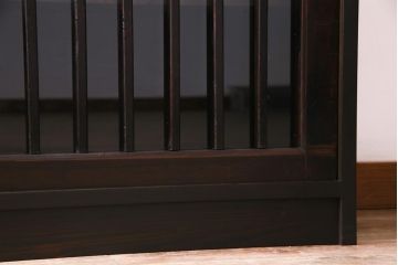 ラフジュ工房オリジナル　建具欅材　アンティークの古い建具を使ったリメイクサイドボード(ガラス戸棚、収納棚)