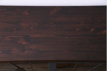 ラフジュ工房オリジナル　古建具リメイク　結霜ガラス　ステンドグラスがノスタルジックな雰囲気漂う戸棚(収納棚、サイドボード)