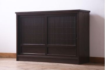 ラフジュ工房オリジナル　箪笥の引き戸を利用した和モダンなサイドボード(戸棚、収納棚)