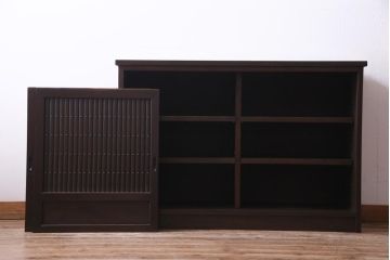 ラフジュ工房オリジナル　箪笥の引き戸を利用した和モダンなサイドボード(戸棚、収納棚)