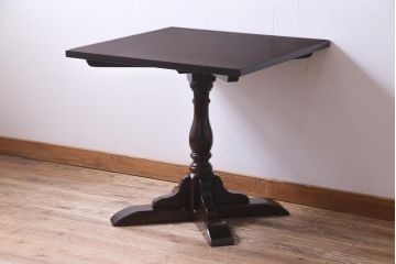 中古　松本民芸家具　特注品　2人掛け用ダイニングテーブル(食卓)(1)