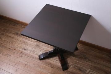 中古　松本民芸家具　特注品　2人掛け用ダイニングテーブル(食卓)(2)