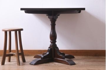 中古　松本民芸家具　特注品　2人掛け用ダイニングテーブル(食卓)(3)