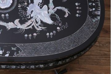 中古　民芸家具　気品あふれる空間づくりにおすすめな螺鈿細工の座卓(ローテーブル、センターテーブル)(定価約80万円)