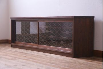 ラフジュ工房オリジナル　古建具リメイク　組子が和モダンな雰囲気醸し出すローボード(、テレビ台、テレビボード、収納棚、戸棚)
