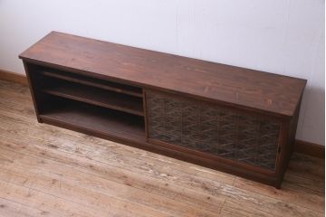 ラフジュ工房オリジナル　古建具リメイク　組子が和モダンな雰囲気醸し出すローボード(、テレビ台、テレビボード、収納棚、戸棚)