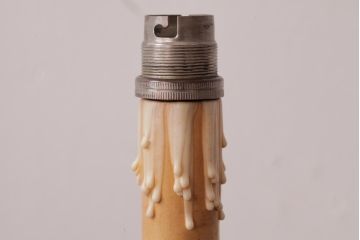 フランスビンテージ　プリーツシェードが可愛らしいテーブルランプ(卓上ランプ、デスクスタンド)