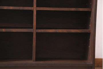 ラフジュ工房オリジナル　リメイク家具　ダイヤガラスとすりガラスを組合せた情緒あふれる戸棚(収納棚、サイドボード)