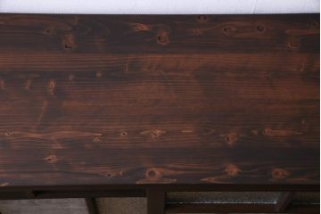 ラフジュ工房オリジナル　リメイク家具　ダイヤガラスとすりガラスを組合せた情緒あふれる戸棚(収納棚、サイドボード)