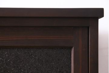 ラフジュ工房オリジナル　リメイク家具　ダイヤガラスとすりガラスを組合せた情緒あふれる戸棚(収納棚、サイドボード)