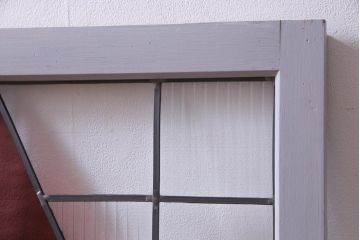 ラフジュ工房オリジナル　古建具リメイク　ノスタルジックなステンドグラス入り戸棚(収納棚、サイドボード、キャビネット)