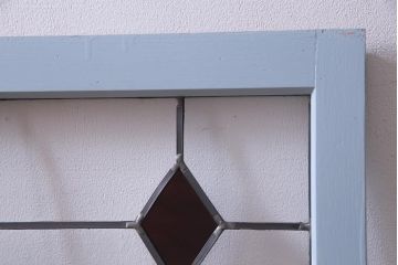 ラフジュ工房オリジナル　古建具リメイク　ステンドグラスがおしゃれな戸棚(収納棚、サイドボード)