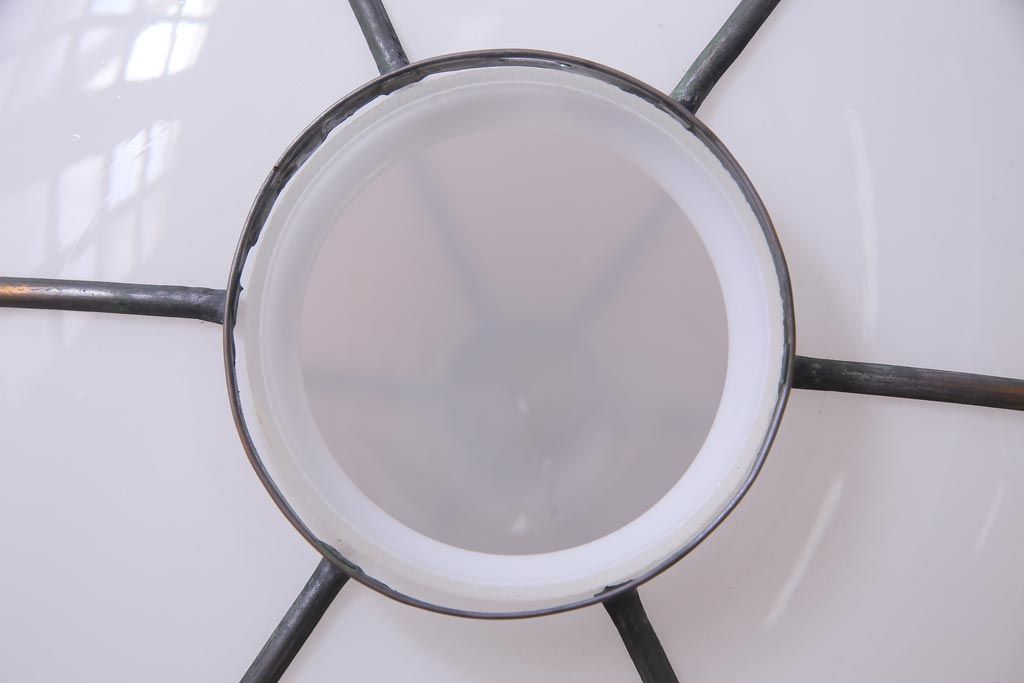 和製アンティーク　雪洞型　菊菱模様が和の雰囲気を引き立てる天井照明(吊り下げ照明)