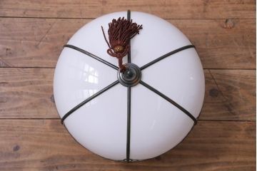 和製アンティーク　雪洞型　菊菱模様が和の雰囲気を引き立てる天井照明(吊り下げ照明)