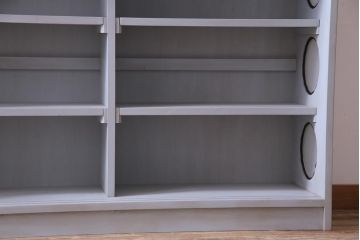 ラフジュ工房オリジナル　古建具リメイク　おしゃれなステンドグラス入り戸棚(収納棚、サイドボード)