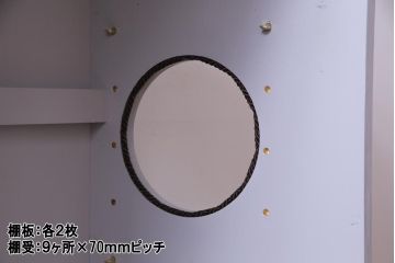 ラフジュ工房オリジナル　古建具リメイク　ステンドグラス入りのモダンな戸棚(収納棚、サイドボード)