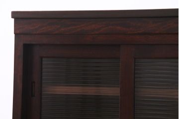 リメイク家具　松本民芸　シックな佇まいが魅力的な脚付きローボード(テレビボード、リビングボード)