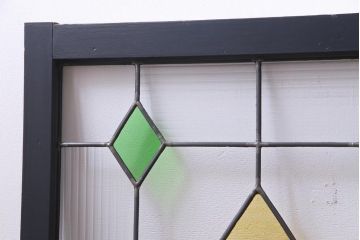 ラフジュ工房オリジナル　古建具リメイク　ステンドグラス入りのおしゃれな戸棚(収納棚、サイドボード)