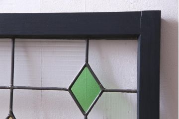 ラフジュ工房オリジナル　古建具リメイク　ステンドグラス入りのおしゃれな戸棚(収納棚、サイドボード)