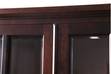 中古　北海道民芸家具　HM160K　落ち着いた色合いが上品な食器棚(本箱、収納棚)(定価約45万)(1)