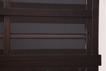 アンティーク家具　和製アンティーク　明治期　深い色味や風合いが味わい深い五尺水屋箪笥(時代箪笥、重ね箪笥、収納棚)