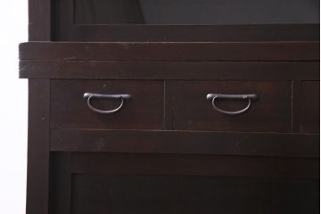 アンティーク家具　和製アンティーク　明治期　深い色味や風合いが味わい深い五尺水屋箪笥(時代箪笥、重ね箪笥、収納棚)