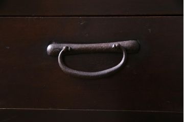 アンティーク家具　和製アンティーク　明治期　深い色味や風合いが味わい深い五尺水屋箪笥(時代箪笥、重ね箪笥、収納棚)