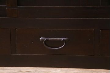 アンティーク家具　和製アンティーク　明治期　深い色味や風合いが味わい深い五尺水屋箪笥(時代箪笥、重ね箪笥、収納棚)