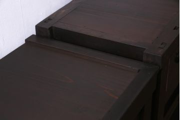 アンティーク家具　和製アンティーク　明治期　深い色味や風合いが味わい深い五尺水屋箪笥(時代箪笥、重ね箪笥、収納棚)