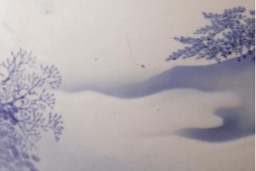 アンティーク雑貨　昭和中期　繊細で優しげな風景画の瀬戸火鉢(手あぶり、鉢カバー)