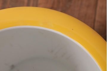 アンティーク雑貨　オールドノリタケ(日陶・則武)　黄色地　無紋様で取り入れやすい火鉢(手あぶり、鉢カバー)