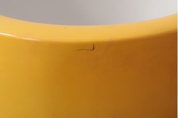 アンティーク雑貨　オールドノリタケ(日陶・則武)　黄色地　無紋様で取り入れやすい火鉢(手あぶり、鉢カバー)