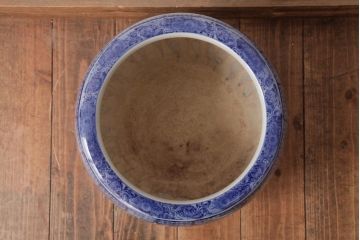 アンティーク雑貨　大正昭和初期　宝尽くし文様　鳳凰図　縁起物が描かれた日本風情溢れる瀬戸火鉢(鉢カバー)
