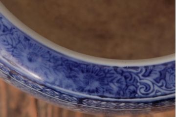 アンティーク雑貨　大正昭和初期　宝尽くし文様　鳳凰図　縁起物が描かれた日本風情溢れる瀬戸火鉢(鉢カバー)