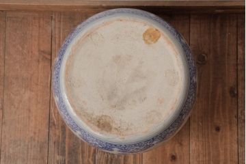 アンティーク雑貨　大正昭和初期　宝尽くし文様　鳳凰図　縁起物が描かれた日本風情溢れる瀬戸火鉢(鉢カバー)