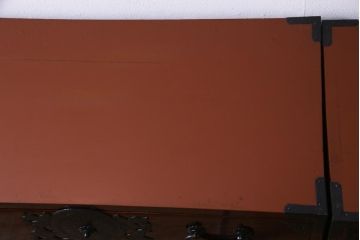 極美品　前面ケヤキ材　特大　木地呂塗りが上品な印象を与える一間仙台箪笥(夫婦タンス、時代箪笥、引き出し)