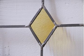 ラフジュ工房オリジナル　古建具リメイク　ステンドグラスがおしゃれな戸棚(収納棚、サイドボード)(1)
